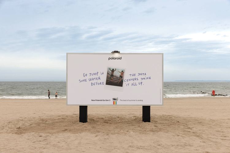 Polaroid ads attack data centers for water use